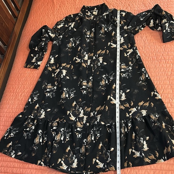 Just Female Robe Asti Bloom Black Floral Long Sleeve Dress size 34/US small - Picture 12 of 16